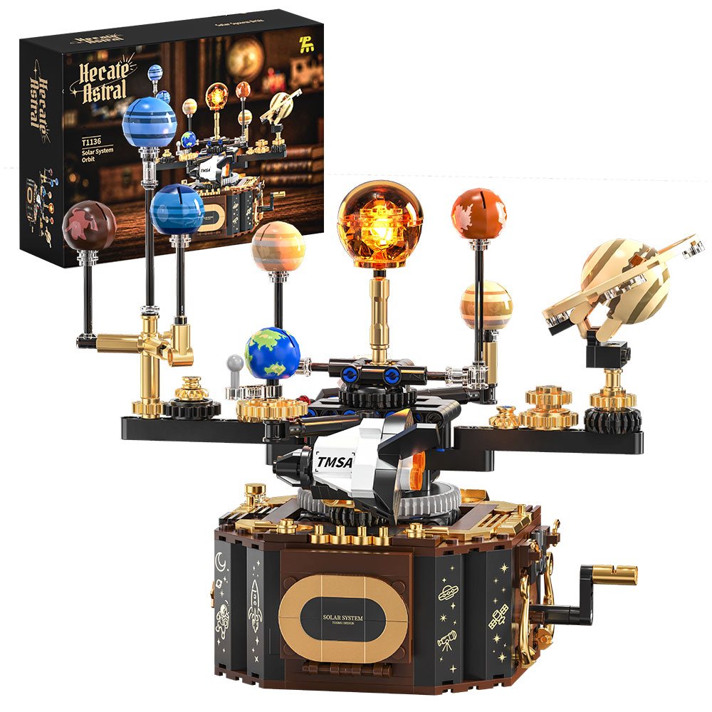 Solar System Orrery - Set Blok Bangunan Sistem Tata Surya