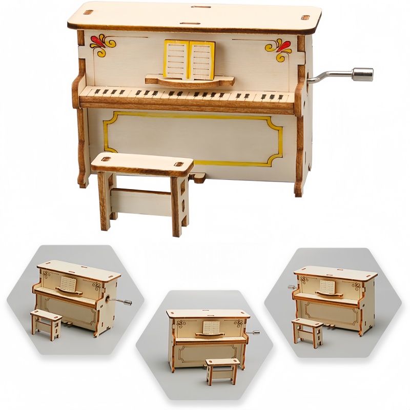 Science Diy Model - Piano Putar Manual DIY untuk Anak,