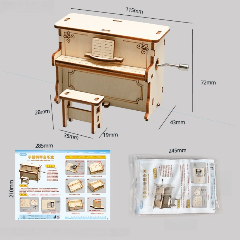 Piano Putar Manual DIY untuk A - Science Diy Model ulasan dan harga